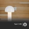 Lampka stołowa nocna V-TAC 1W LED 25cm ładowanie USB ściemnianie biała VT-1047 3000K-6000K 200lm